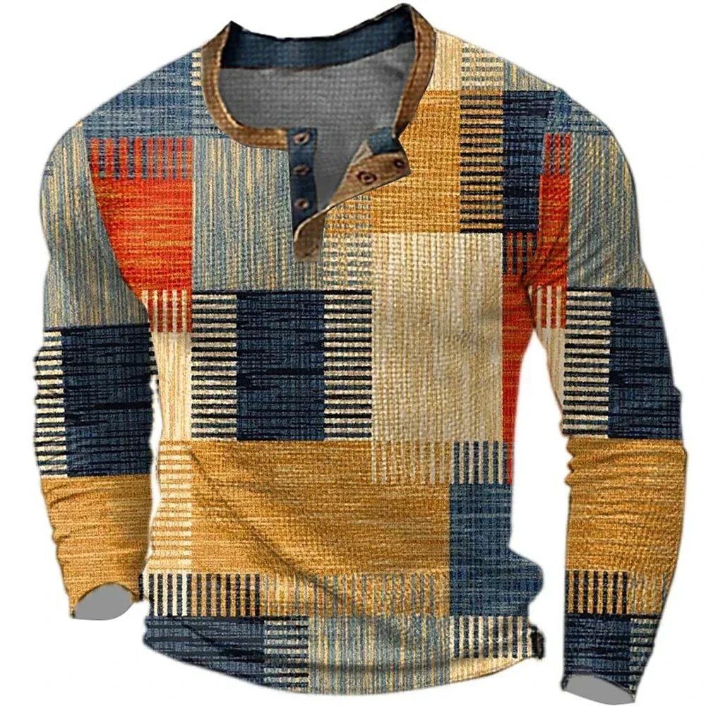 Isaac™ | Patchwork Button-Down Long Sleeve Shirt