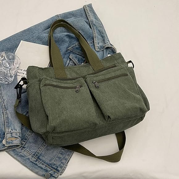 Sloane™ | Corduroy Tote Bag with Functional Pockets