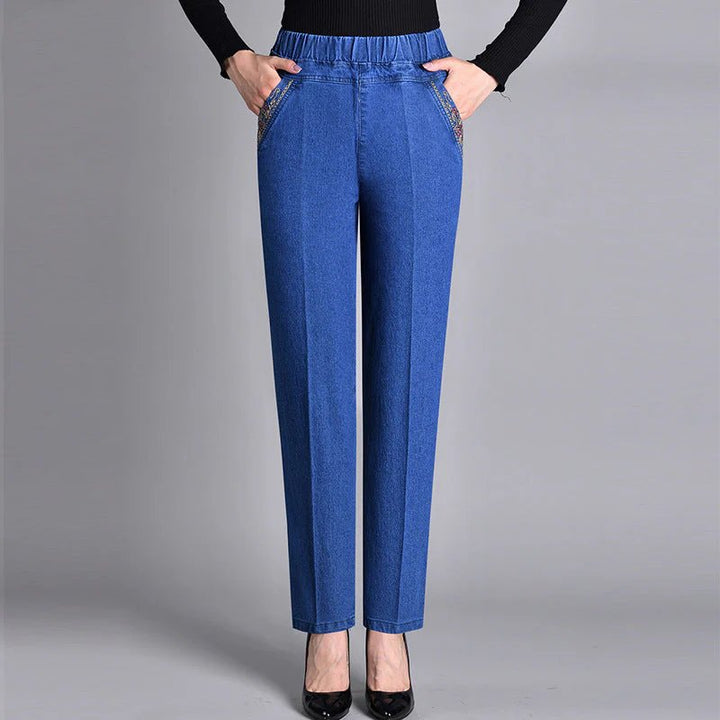 Luna™ | Elastic Waist Side Pocket Denim Jeans