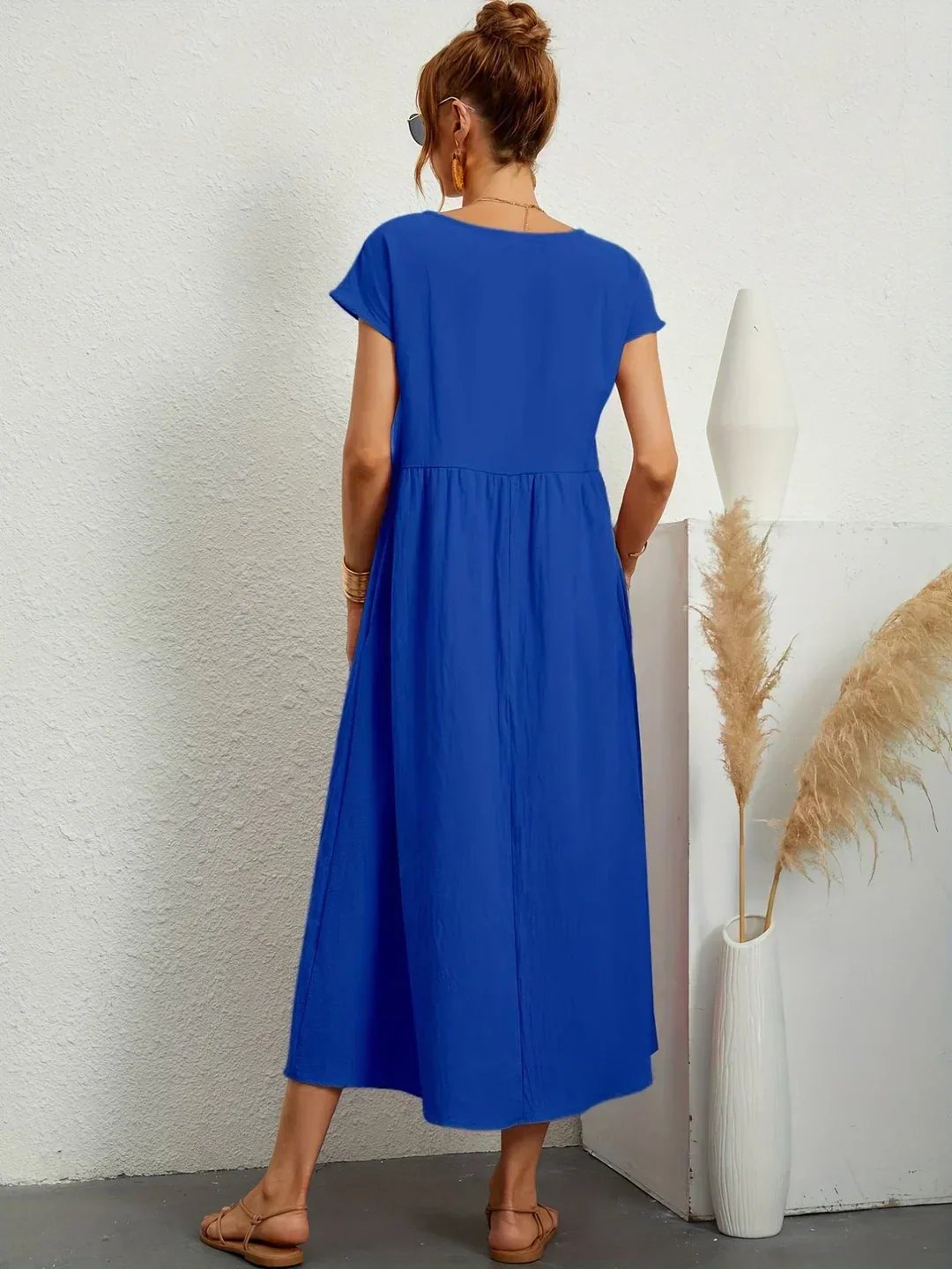 Mavis™ | Flowing V-Neck Midi Dress 