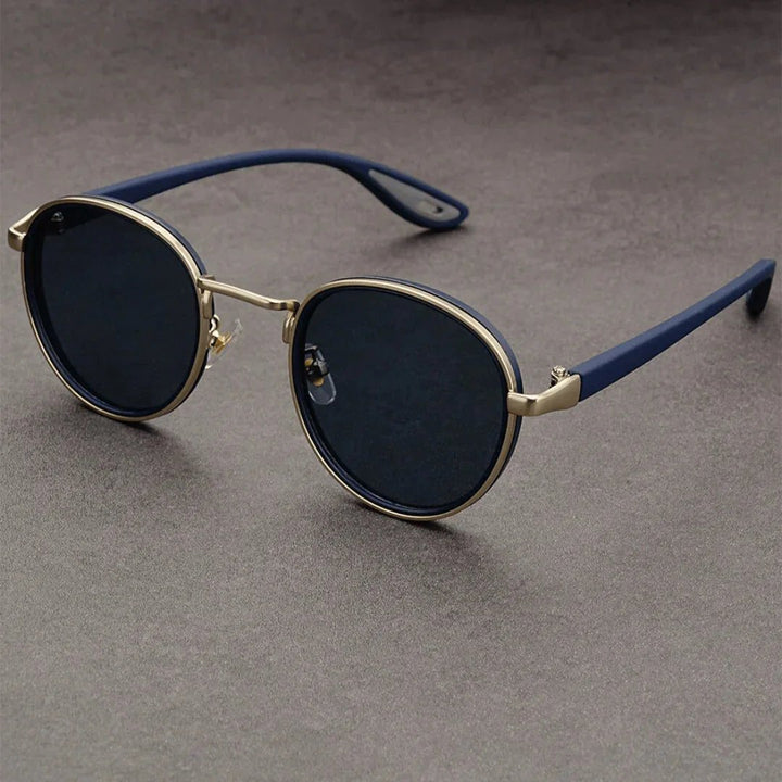 Nora™ | UV400 Retro Round Metal-Acetate Sunglasses