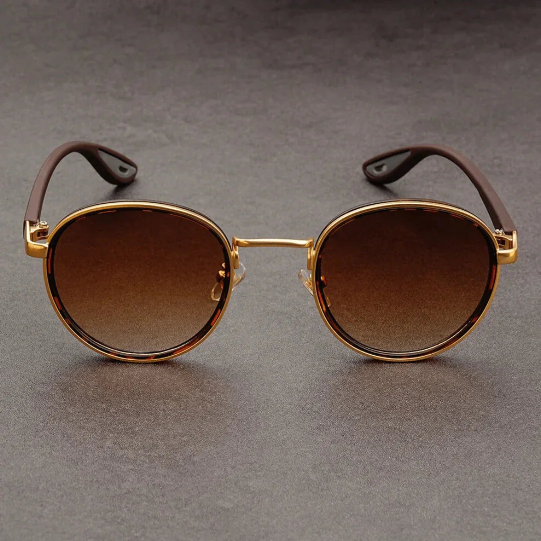 Nora™ | UV400 Retro Round Metal-Acetate Sunglasses