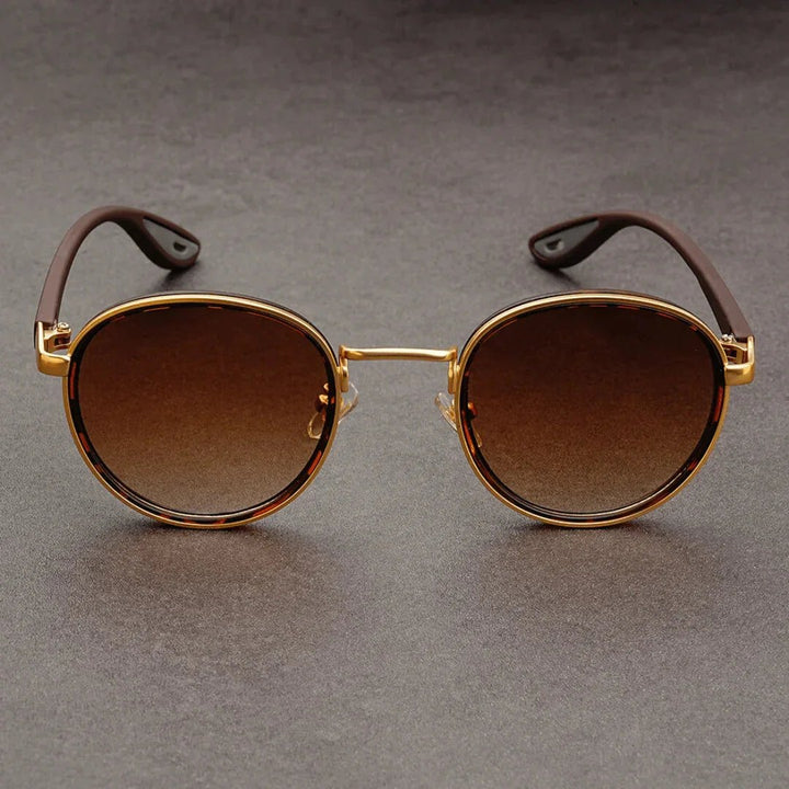 Nora™ | UV400 Retro Round Metal-Acetate Sunglasses