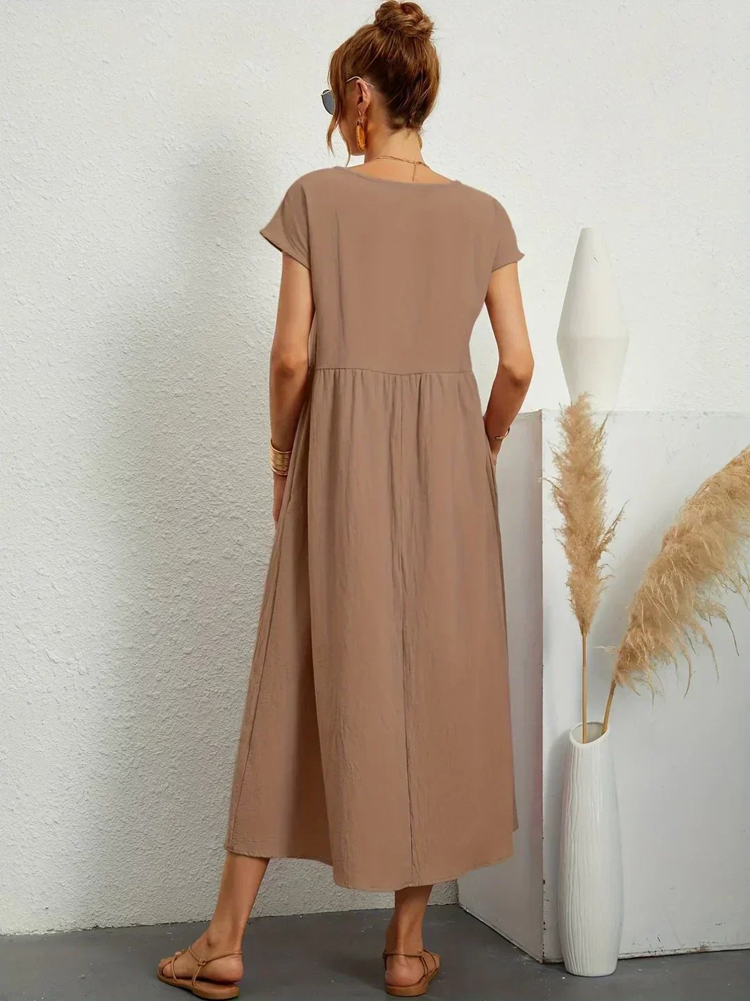 Mavis™ | Flowing V-Neck Midi Dress 