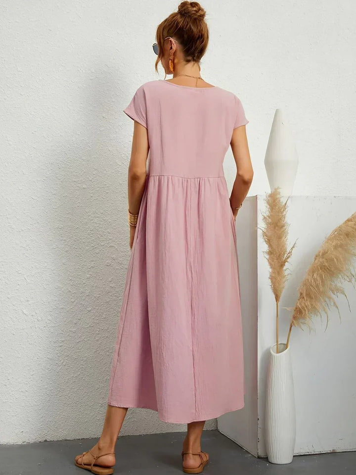 Mavis™ | Flowing V-Neck Midi Dress 