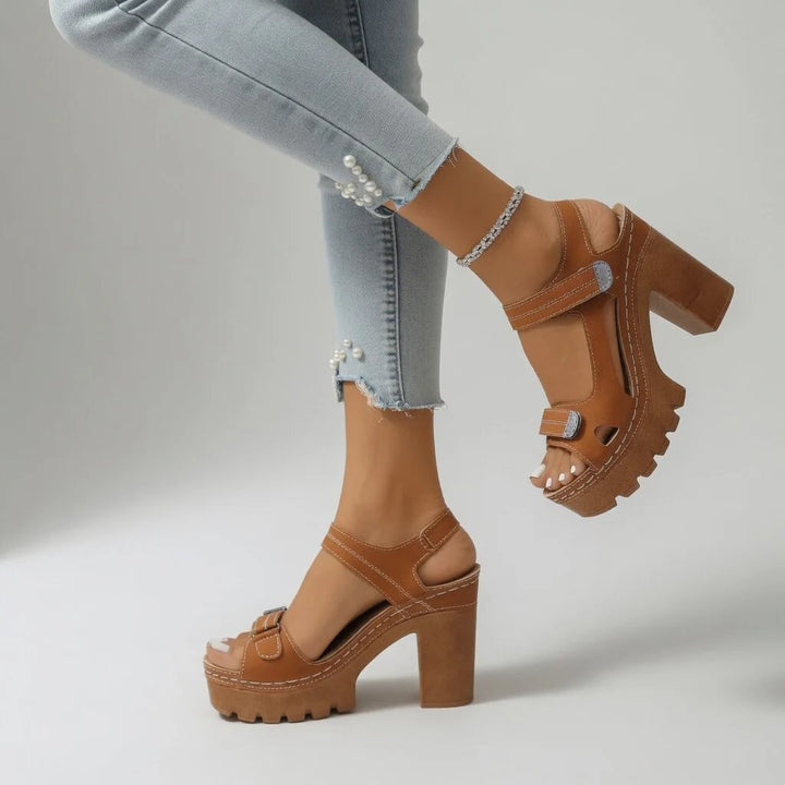 Amelia™ | Platform Block Heel Adjustable Strap Sandals