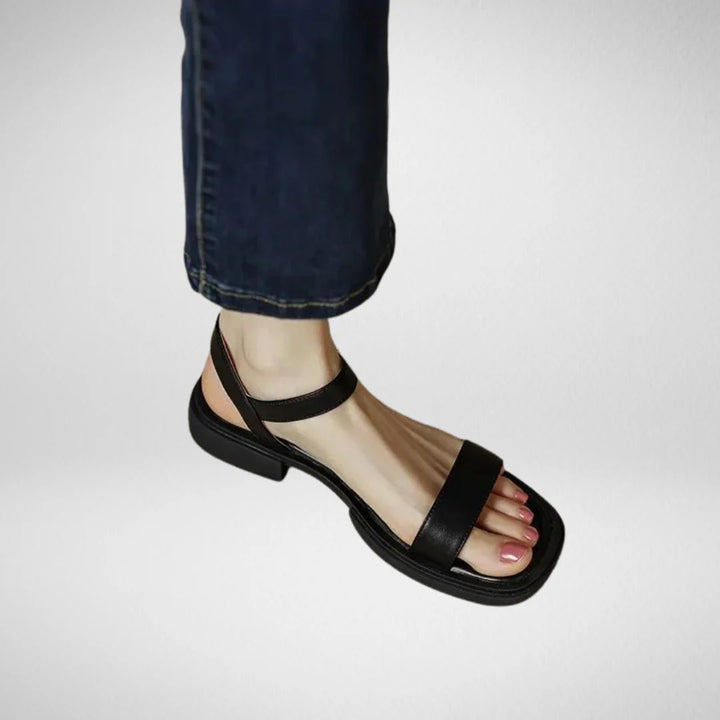 Harper™ | Ankle Strap Low Heel Leather Sandals