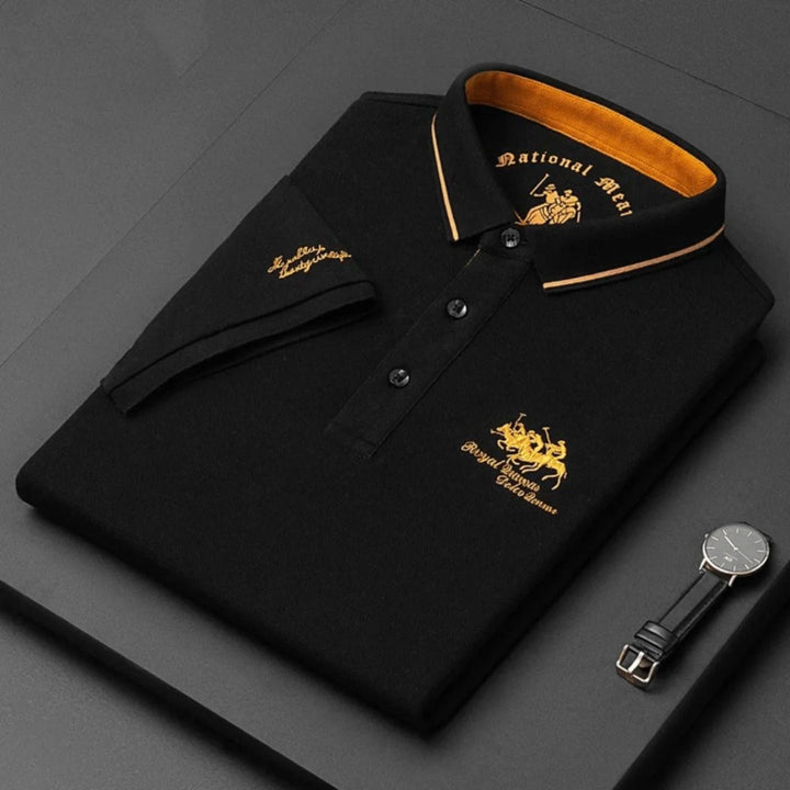 Vincent™ | Button-Front Embroidered Logo Polo Shirt