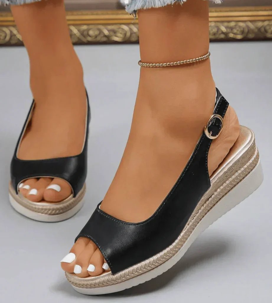 Ivy™ | Open-Toe Slingback Wedge Sandals