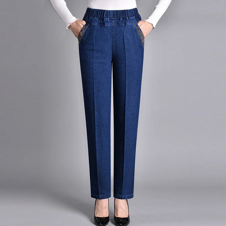 Luna™ | Elastic Waist Side Pocket Denim Jeans