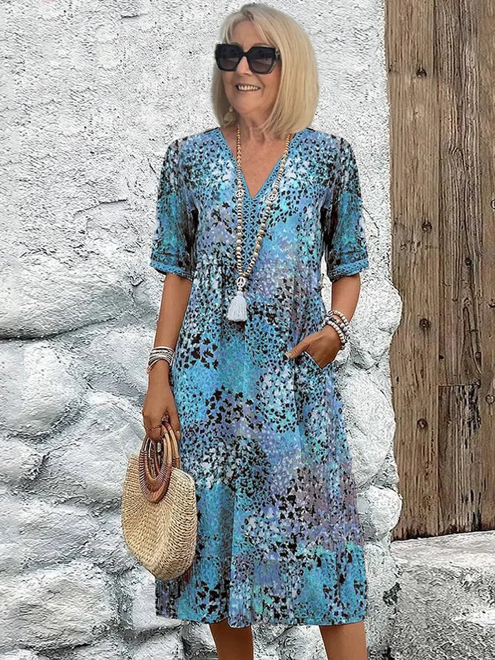 Delilah™ | Vibrant Midi Dress with Flattering Drape