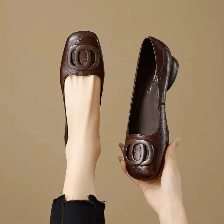 Evelyn™ | Cushioned Leather Ballet Flats