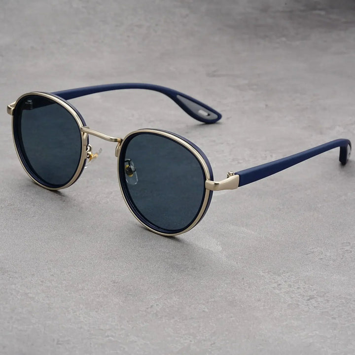 Nora™ | UV400 Retro Round Metal-Acetate Sunglasses