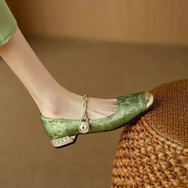 Adeline™ | Embossed Flats with Metallic Hardware