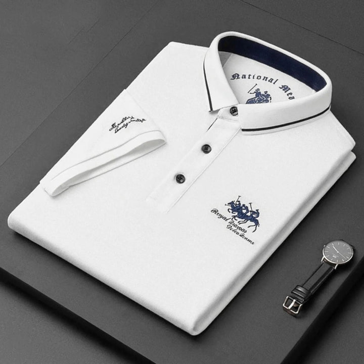 Vincent™ | Button-Front Embroidered Logo Polo Shirt