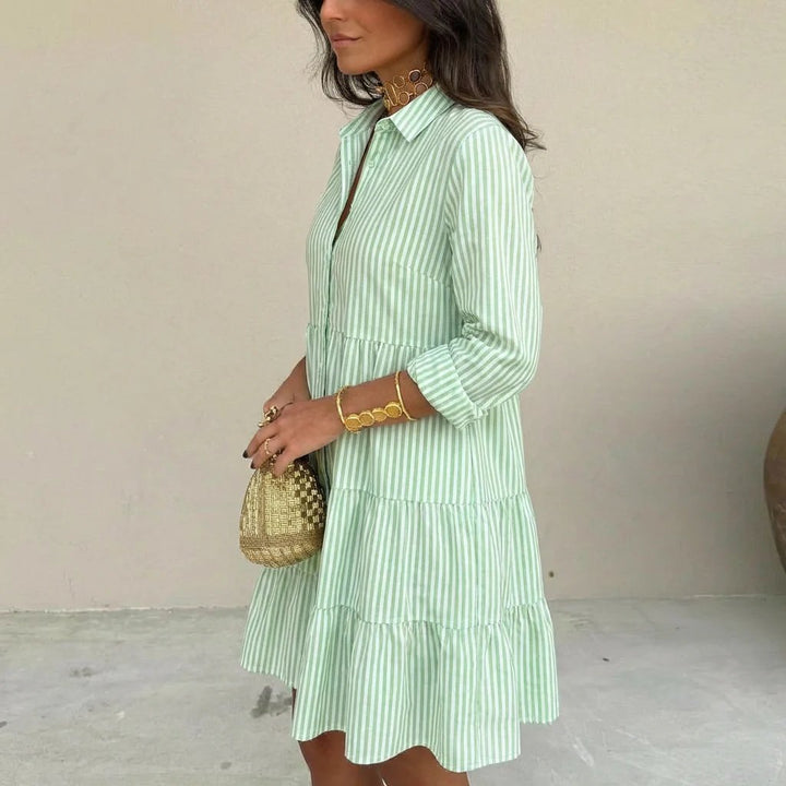 Vivian™ | Tiered Button-Front Shirt Dress