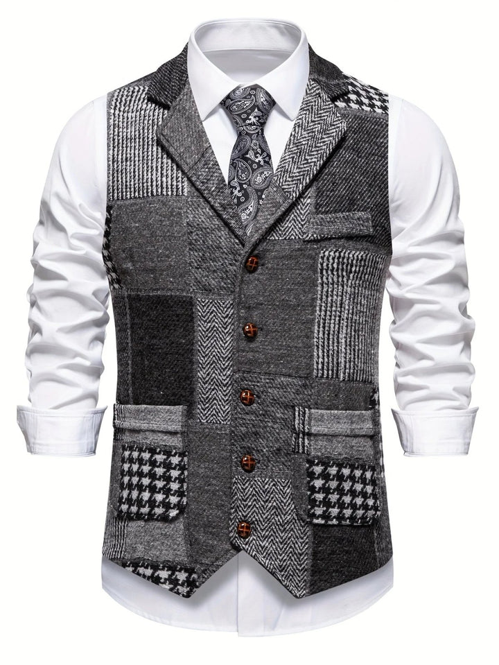 Jorge™ | Button-Front Patchwork Waistcoat