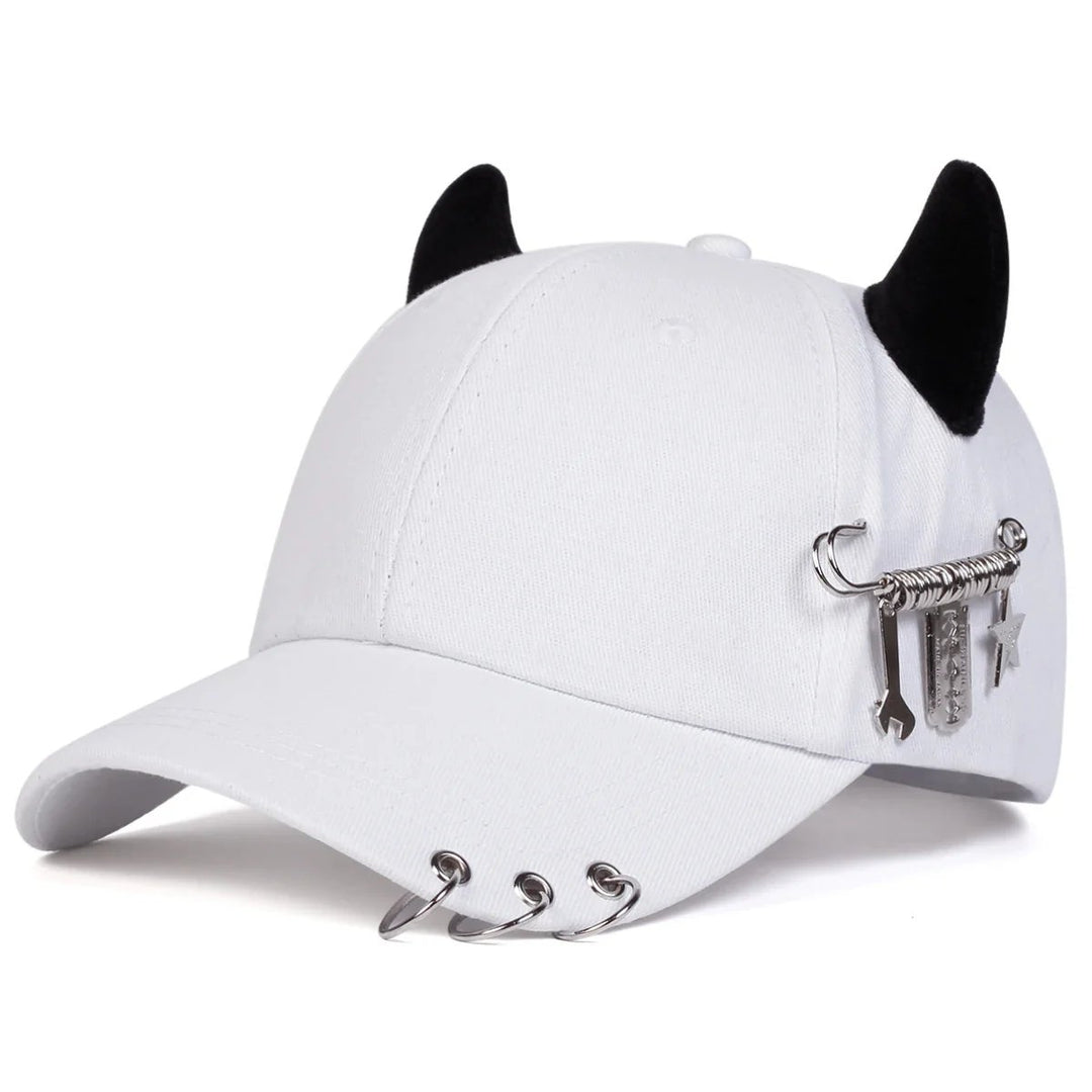 InfernaCore™ | Structured Gothic Devil Horn Baseball Cap