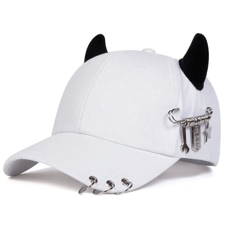 InfernaCore™ | Structured Gothic Devil Horn Baseball Cap