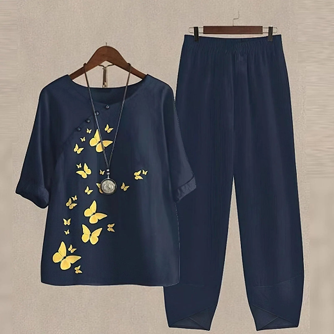 Emilia™ | Button-Front Shirt and Pants Comfort Set