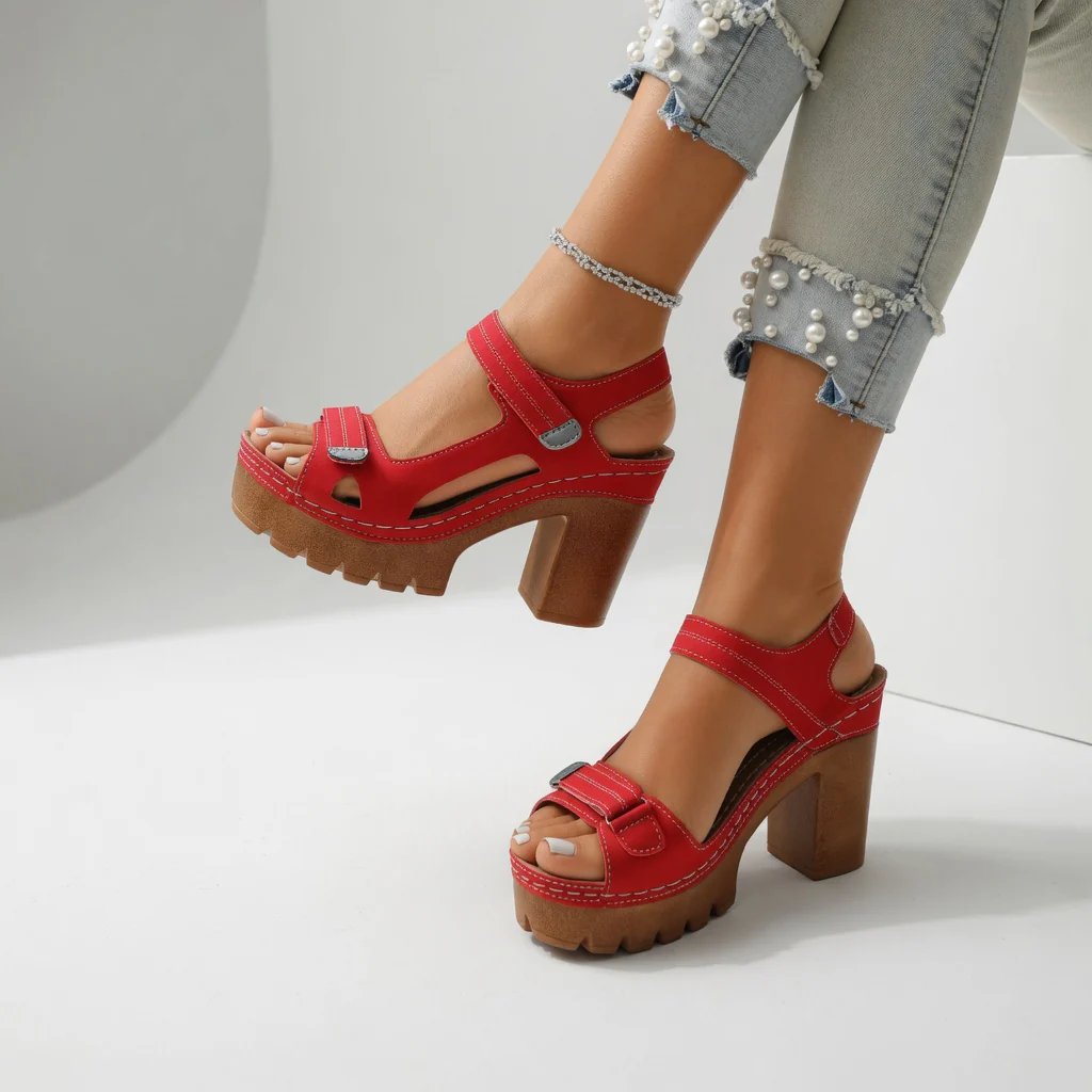 Amelia™ | Platform Block Heel Adjustable Strap Sandals