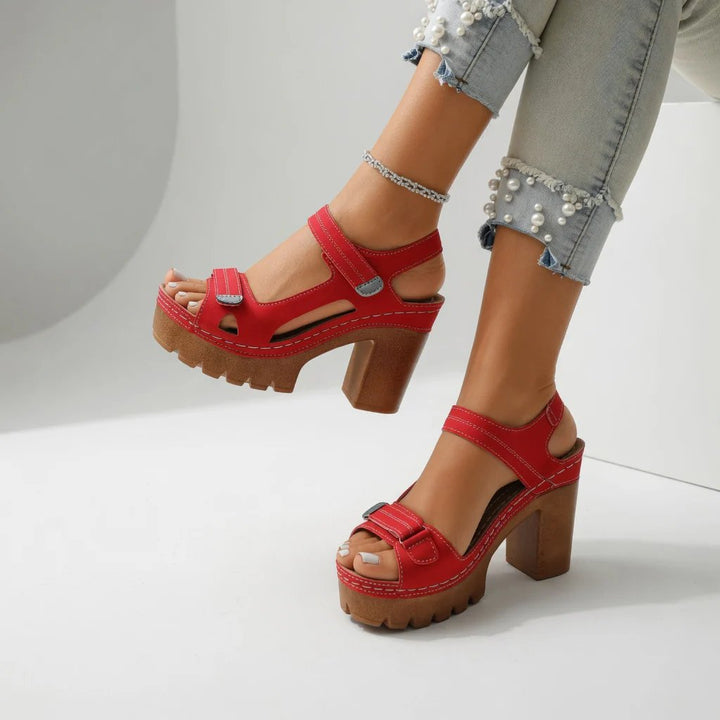 Amelia™ | Platform Block Heel Adjustable Strap Sandals