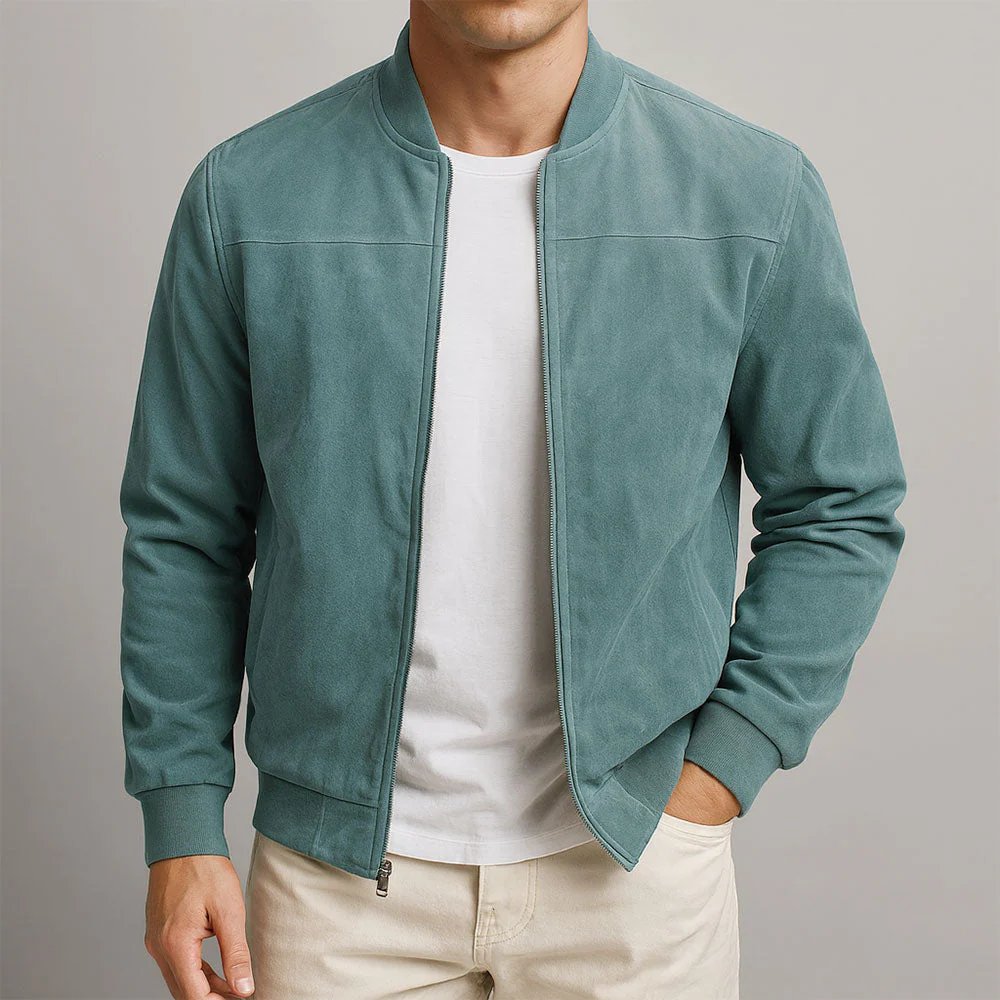 Ethan™ | Italian Suede Bomber Jacket