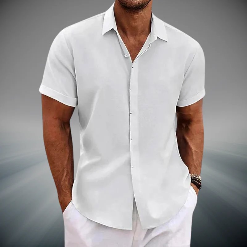 Caleb™ | Button-Front Spread Collar Lightweight Shirt