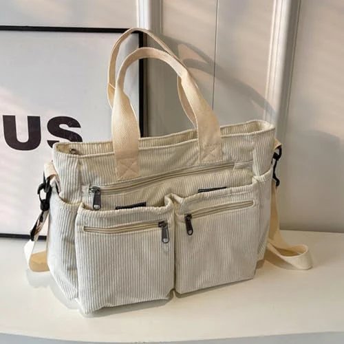 Sloane™ | Corduroy Tote Bag with Functional Pockets