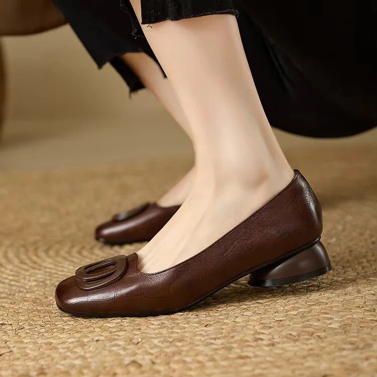 Evelyn™ | Cushioned Leather Ballet Flats