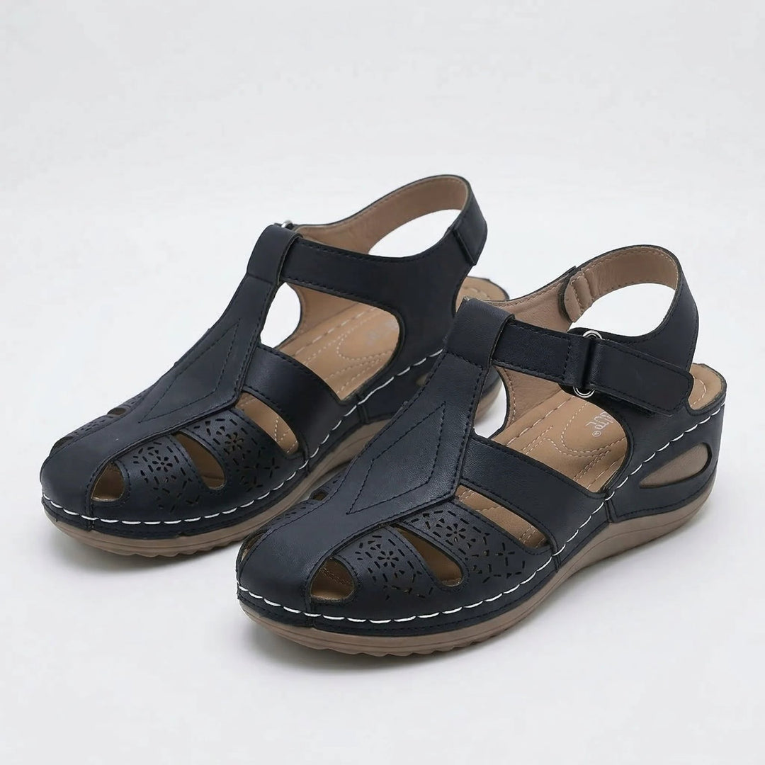 Christina™ | Perforated Comfort Sandals with Ankle Strap