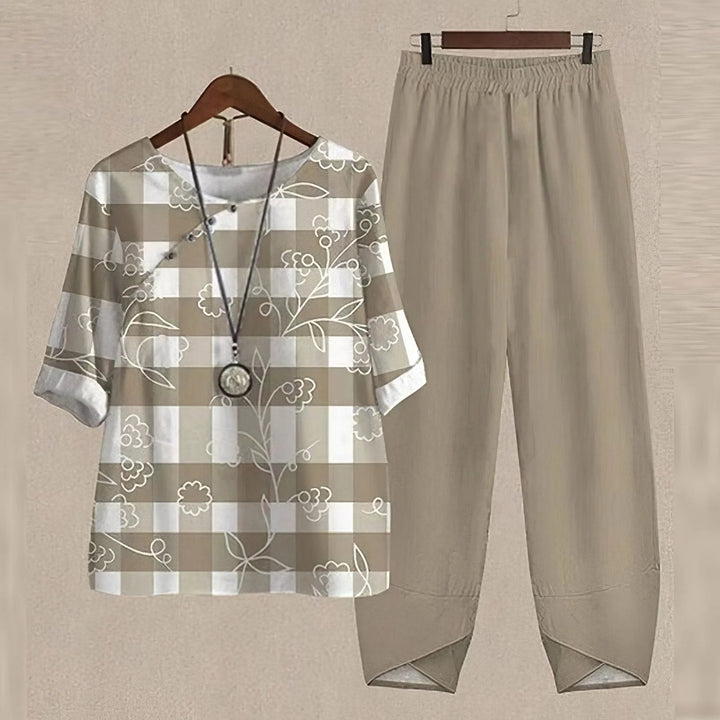 Emilia™ | Button-Front Shirt and Pants Comfort Set