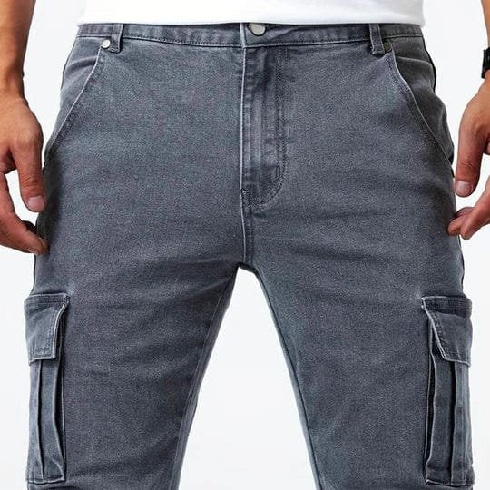 Theo™ | Stretch Denim Cargo Jeans with Multi-Pocket