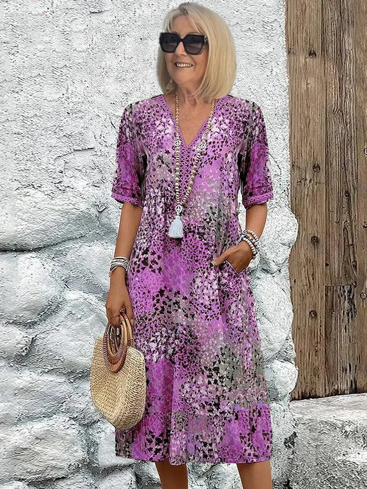 Delilah™ | Vibrant Midi Dress with Flattering Drape
