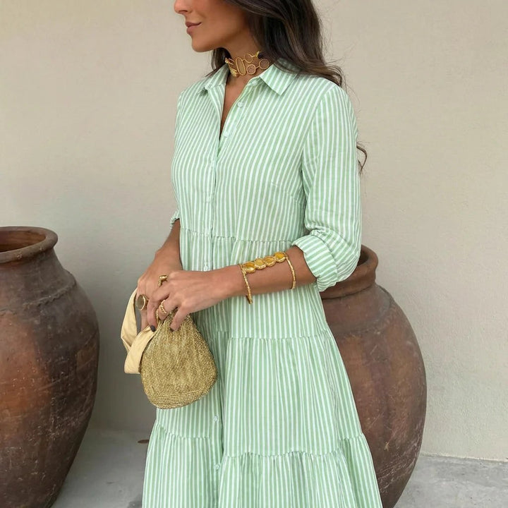 Vivian™ | Tiered Button-Front Shirt Dress
