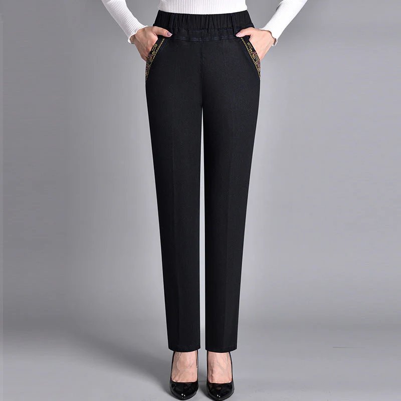 Luna™ | Elastic Waist Side Pocket Denim Jeans