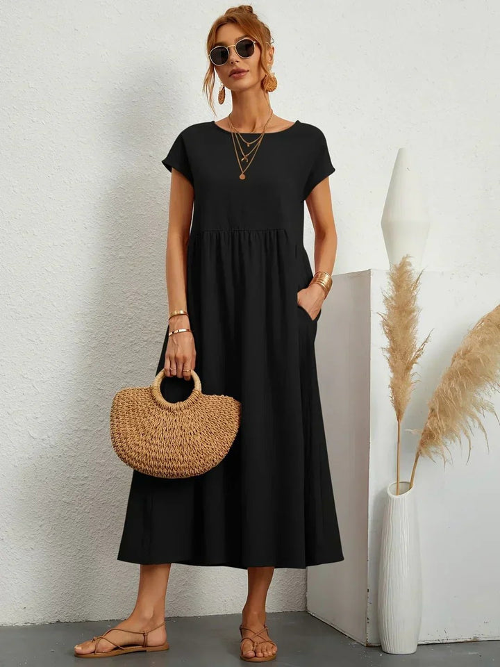 Mavis™ | Flowing V-Neck Midi Dress 