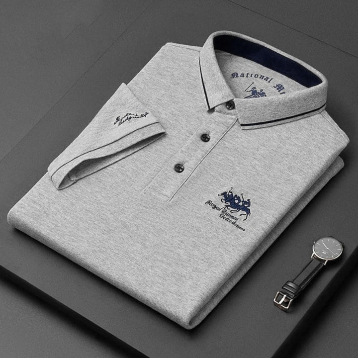 Vincent™ | Button-Front Embroidered Logo Polo Shirt