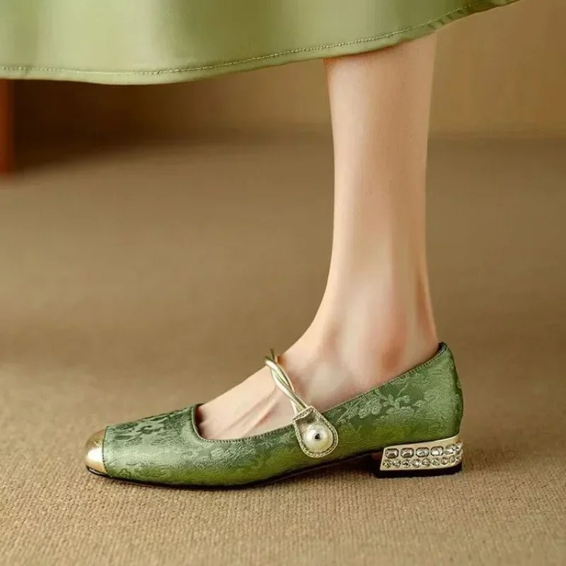 Adeline™ | Embossed Flats with Metallic Hardware