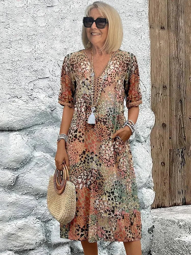Delilah™ | Vibrant Midi Dress with Flattering Drape