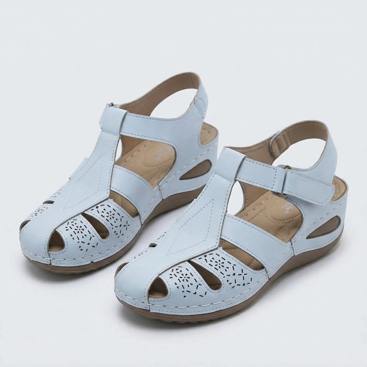 Christina™ | Perforated Comfort Sandals with Ankle Strap