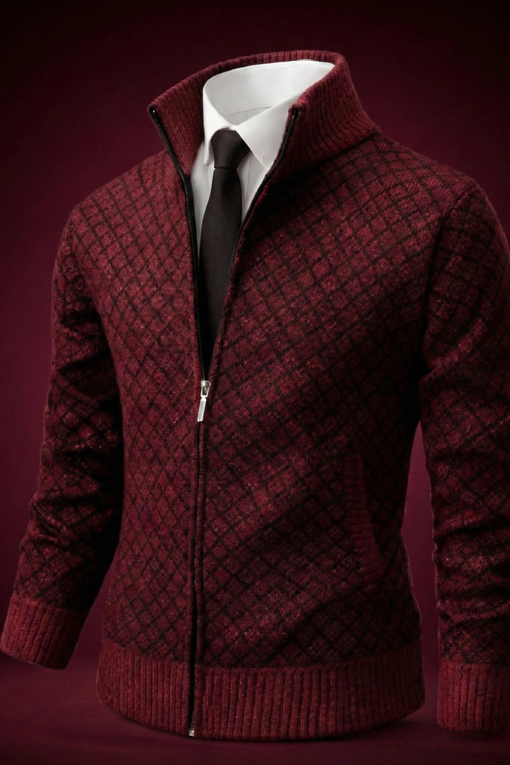 Leah™ | Waffle-Textured Zip-Up Cardigan