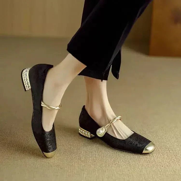 Adeline™ | Embossed Flats with Metallic Hardware