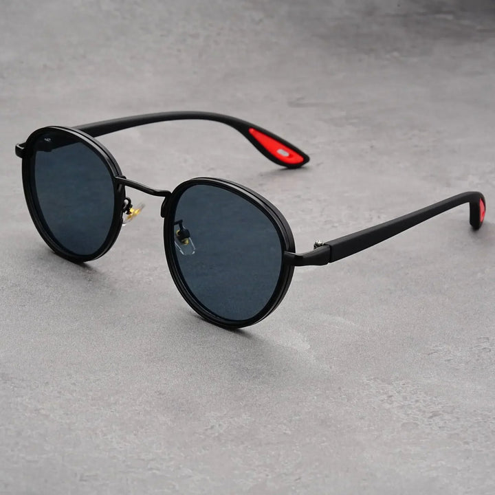 Nora™ | UV400 Retro Round Metal-Acetate Sunglasses