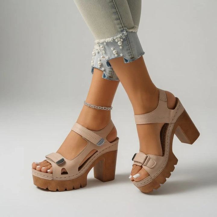 Amelia™ | Platform Block Heel Adjustable Strap Sandals