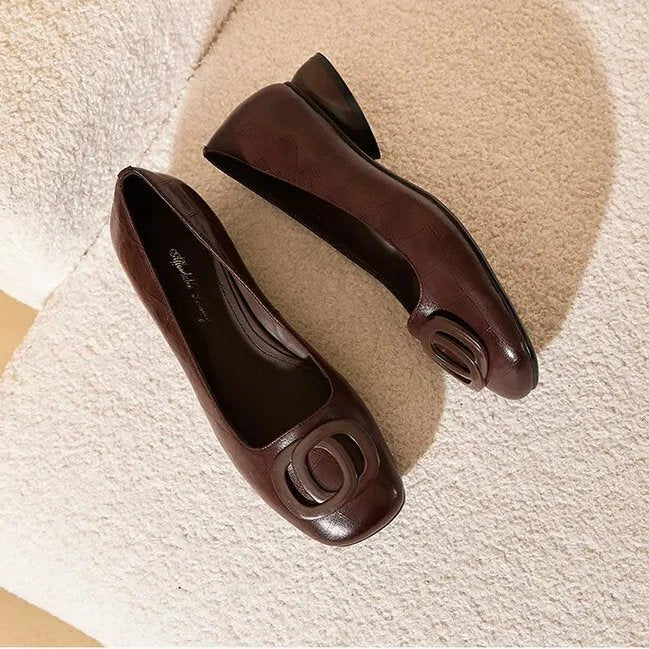 Evelyn™ | Cushioned Leather Ballet Flats