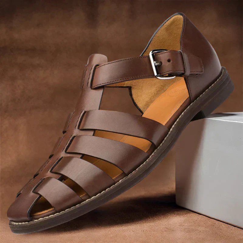 Ethan™ | Strappy Leather Sandals with Adjustable Buckle