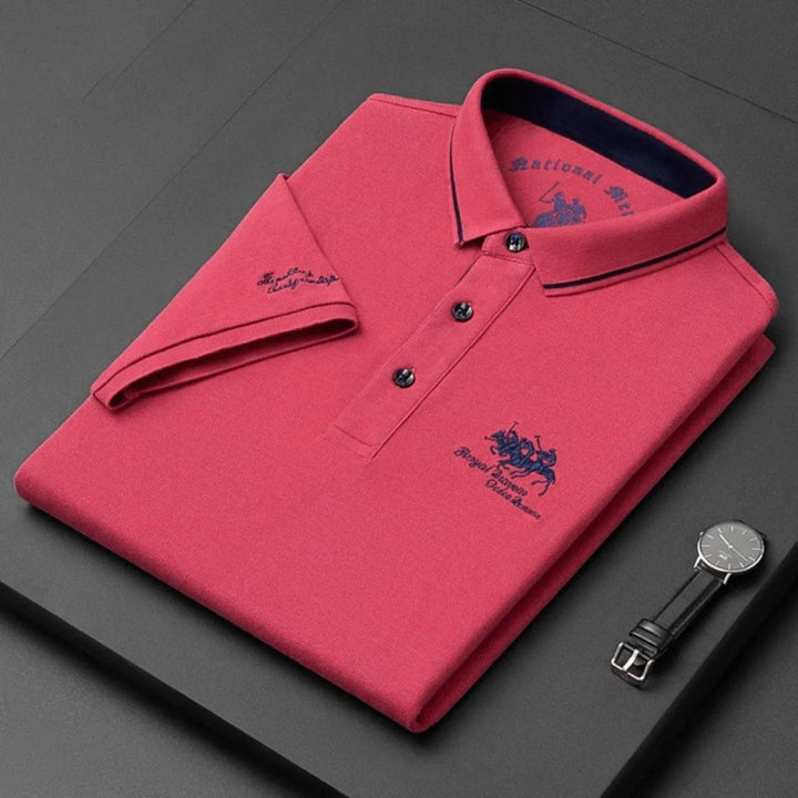 Vincent™ | Button-Front Embroidered Logo Polo Shirt