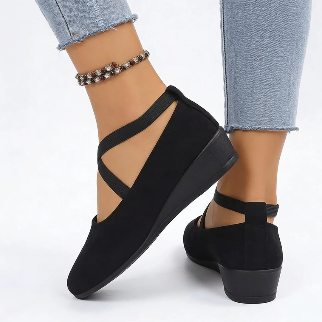 Eliza™ | Crisscross Strap Orthopedic Ballet Flats