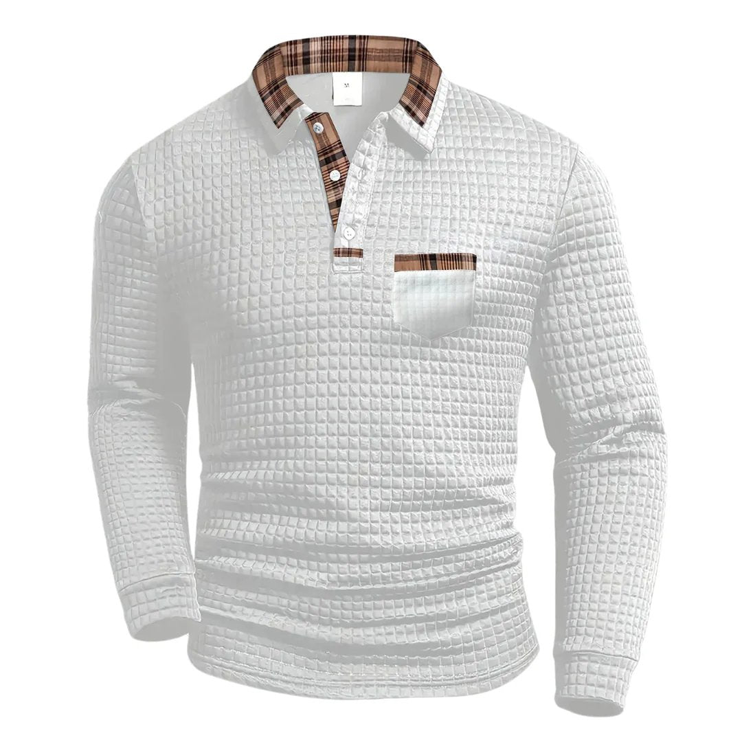 Ezra™ | Checked Pattern Short-Sleeve Polo Shirt